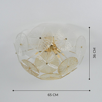 Светильник потолочный ElegantLight DZN-9137 GOLD / ЗОЛОТО D650/H360/8/E14/40W DAISY 22-10 (1)