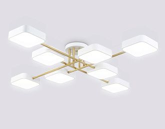 Люстра светодиодная на штанге 106*106*15- см, **W, 3000-6000K, Ambrella Light Comfort FL516346, белый, золото