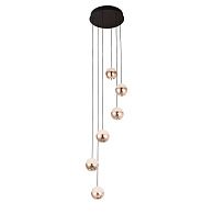 Подвес 40*40*200 см, 6*LED*45W, 3000K Gerhort G52116/6BK GD+CL, Черный