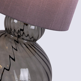 Настольная лампа 27*60 см, 60W, Favourite Ortus 4268-1T стекло дымчато-серого цвета, серая рогожка