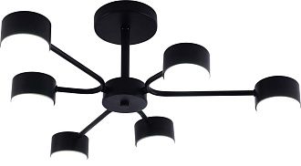 Люстра Ø625 x H190, мм, 6*15W (90W), BK (Черный) Rilon GX3706-6 BK
