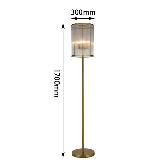 Торшер Favourite Wonderland 2907-4F, D300*H1700, каркас медного цвета, плафон  из прозрачных стеклянных трубочек