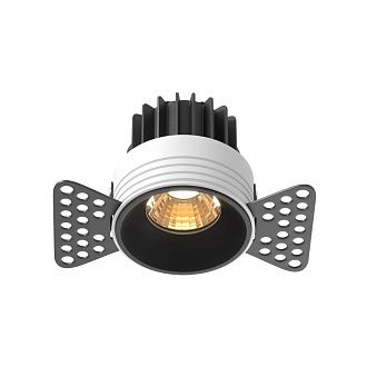 Встраиваемый светильник 9,6-5,3 см, LED*7W, 2700K, Maytoni Round 60° DL058-7W2.7K-TRS-B, Черный, вр 5,5 см