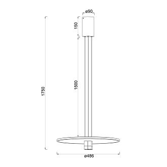 Подвесной светильник 48,6*175 см, *LED*33W, 3000K, Mantra Nomada MAN8983, черный