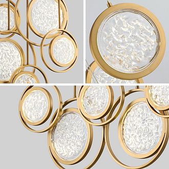 Дизайнерская люстра на штанге ЛУНА lighting collection L100 42*18*18 см, 5*LED*11W, 3000K, ImperiumLoft CAMEO01, Золотистый