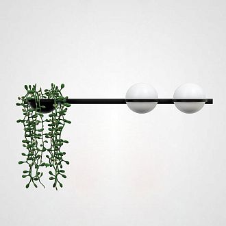 Бра PALMA Wall lamp 2 шара + 1 вазон горизонтальная 120*25*22 см, 2*LED*9W, 3000, 4000, 6000K, ImperiumLoft 22.93726, Серый