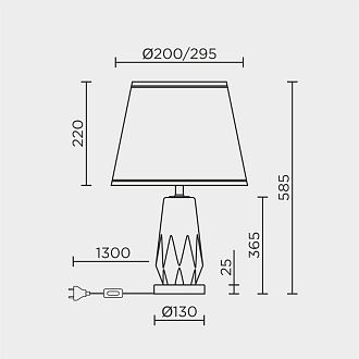 Настольный светильник 30*30*0,0000 см, Е 27 1x60ВтW, Бирюза,Золото MODELUX ML.6174.01TL