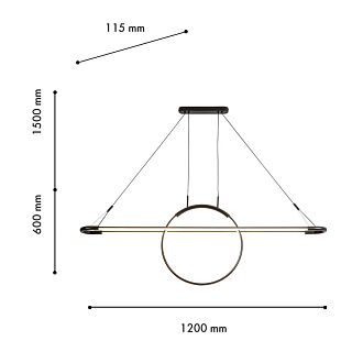 Подвесная люстра 120*120*150 см, 696W, Favourite Spillet 4587-12P черный