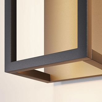 Уличный настенный светильник 25 см, 12W, 3000K, Maytoni Frame O527WL-L12B3K, черный