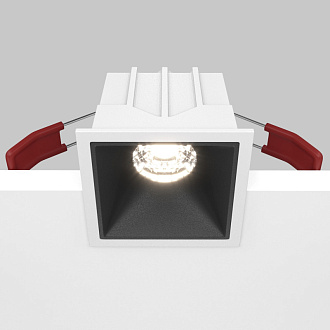 Светодиодный светильник 7 см, 10W, 4000K, Maytoni Downlight Alfa LED DL043-01-10W4K-SQ-WB, белый-черный