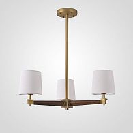 Люстра на штанге Jorgenson D70 White/Dark wood 70*70*60 см, 3*E27*60W, ImperiumLoft STAVRA01, Тёмное дерево, Золотистый