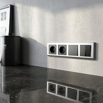 W0041806 Рамка на 4 поста Stark, серебряный Werkel, 4690389161902