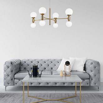 Светильник 100*76*120 см, 8 E27;G9*20W,  К, Eurosvet Bubble 30182/8, латунь