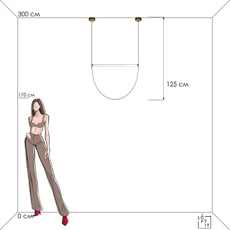 Светильник 70 см, 14W, 3000K, LOFT IT Liana 10221/1250, коричневый