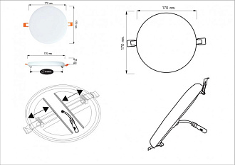 Встраиваемый LED светильник Arte Lamp Prior A7983PL-1WH, 18W LED, 4000K, белый, вр 4 см