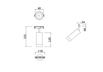 Светодиодный светильник 7W, 3000K, Maytoni Track Lamps TR019-2-7W3K-MG, матовое золото