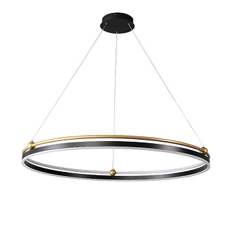 Светильник 100 см, 88W, 3000-6300K, Crystal Lux FERNANDO SP88W LED D1000 BLACK/GOLD, черный-золото