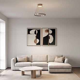Светильник 40*40*35,5 см, LED*18W, 3000K, Eurosvet Cesta 40018/1 LED, коричневый, a069290