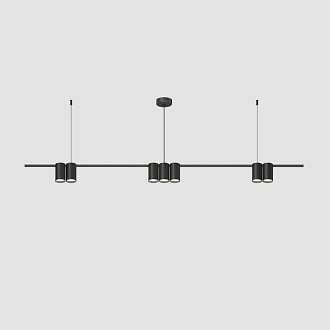Подвесной светильник 150*5,6*208,9 см, 7*GU10, 105W, Denkirs Orbit DK4063-BK черный