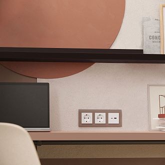 W0031142/ Рамка на 3 поста Favorit (латте, стекло) Werkel 4690389183430