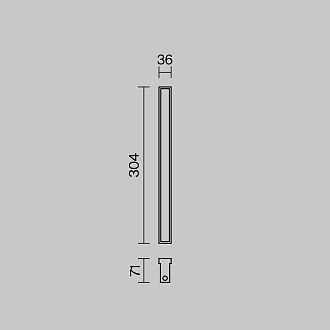 Ландшафтный светильник 30*3,6*-7 см, *LED*3,5W, 3000K, Maytoni Outdoor Flux O485FL-L3GF3K, Графит
