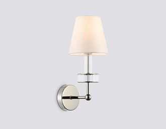 Бра с абажуром и хрусталем 21*15*35,5- см, 1*E14*40W, K, Ambrella Light High Light LH71005, никель