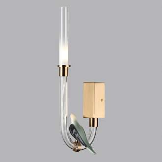 Бра 15,7*15,7*39,5 см, LED 1*2,5, 4000 К, Odeon Light Exclusive Lark 5431/2WL, золотой (под латунь)/бежевый/зеленый/белый градиент