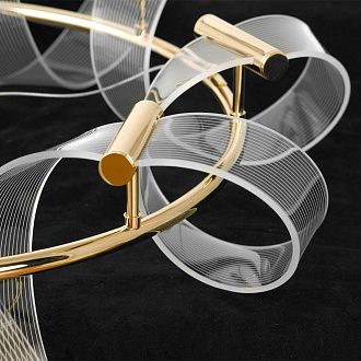 Люстра подвесная *70*45-150 см, 8*led*10W, 4000K, Lussole Knox LSP-7415, блестящее золото