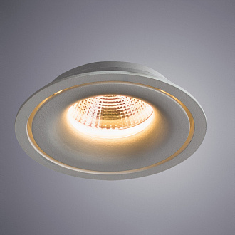 Встраиваемый светильник 8 см, 5W, 3000К, белый, теплый свет, Arte Lamp Apertura A3307PL-1WH, светодиодный