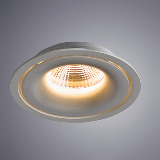 Встраиваемый светильник 8 см, 5W, 3000К, белый, теплый свет, Arte Lamp Apertura A3307PL-1WH, LED, вр 6,5 см