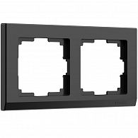 W0021808 Рамка на 2 поста Stark, черный Werkel, 4690389161827