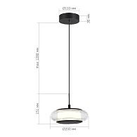 Подвесной светильник 20*120 см, 1*LED*7W, 3000K, ST-Luce Frittela SL6239.403.01, черный