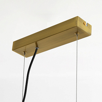 Подвесная люстра Favourite Idem 2723-4P, L870*W120*H305/1500, латунь, плафоны из рифленого стекла янтарного цвета