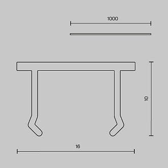 Декоративная накладка 1шт Exility X, черная 100*2*1 см, Maytoni Technical  TRA239DC-1B, Черный