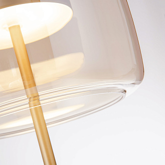 Настольная лампа 26*56,5 см, 21W, Favourite Reflex 4235-1T Стекло янтарного цвета, матовое золото и белый акрил
