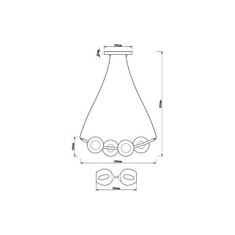 Подвесной светильник 36*69*85 см, 4*E27 черный Vele Luce Astoria VL5002P41