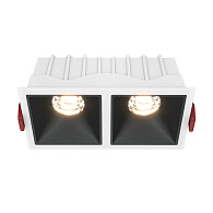 Светильник 13 см, 20W, 3000K, Maytoni Downlight Alfa LED DL043-02-10W3K-SQ-WB, белый-черный, вр 5,5*11,5 см