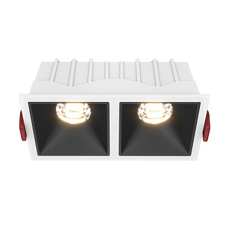 Светильник 13 см, 20W, 3000K, Maytoni Downlight Alfa LED DL043-02-10W3K-SQ-WB, белый-черный, вр 5,5*11,5 см