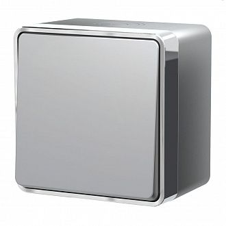 W5010206 Выключатель одноклавишный влагозащищенный Gallant, серебряный Werkel, 4690389167089