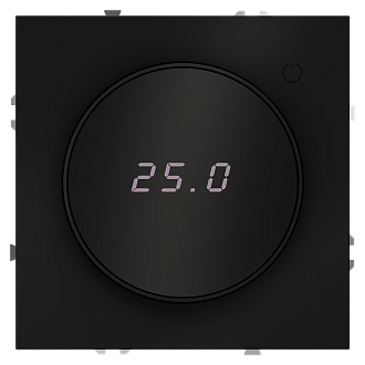 Терморегулятор электронный Voltum S70 с индикацией и датчиком, для теплого пола, черный матовый пластик/стекло Soft touch VLS070108