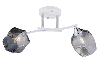 Люстра L480 x W140 x H270, мм, 2*40W (80W), WT+CR (Белый+Хром) Rilon 3773/2 WT+CH