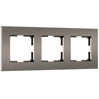 W0032963 Рамка на 3 поста Slab, бронза софт Werkel, 4690389193453