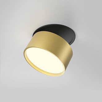 Встраиваемый светильник 8,5*8,5*6,6 см, LED, 12W, 3000К, Maytoni Technical ONDA DL024-12W3K-BMG золото матовое, вр 8,2 см