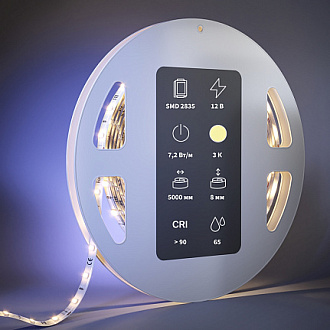 Светодиодная лента Ultra 12В 2835 7,2Вт/м 3000К 5м IP20 201017 Maytoni  Led Strip, цена за метр, отгружается по  5 м