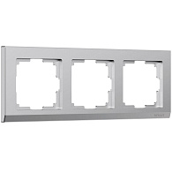 W0031865 Рамка на 3 поста Stark, серебряный матовый Werkel, 4690389194955