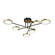 Люстра 126*126*26 см, 6*LED*80W, 3000 - 6000K Gerhort G51244/6BK+GD, Черный, золото