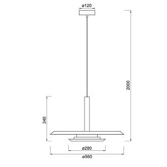 Подвесной светильник 56*200 см, *LED*24W, 3000K, Mantra Tina MAN9000, белый