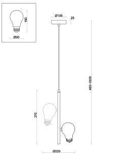 Светильник 22 см, Freya Evidence FR5372PL-02BS, латунь