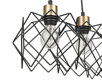 Подвесной светильник 24*58*145 см, 3*E27 черный, золото Vele Luce Scheletro VL6392P03