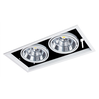 LED светильник 37 см, 50W, 4000K, Arte Lamp Merga A8450PL-2WH, белый-черный, вр 34*15 см